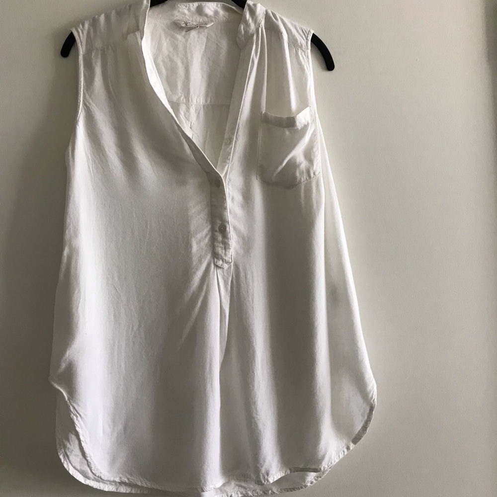 White Tank with Buttons